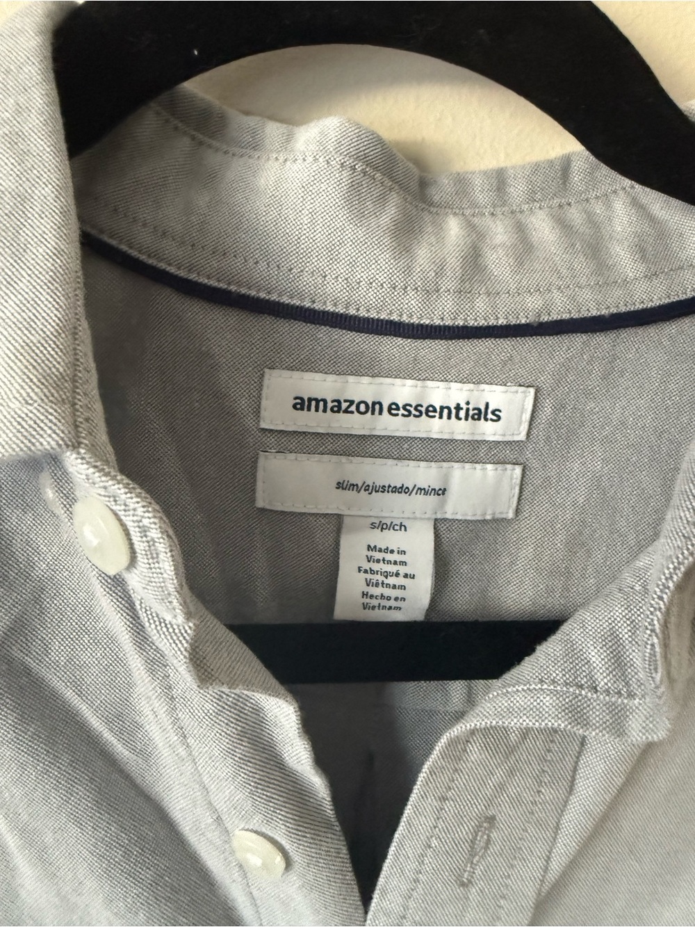 Amazon Essentials Men’s Slim Fit Gray Oxford Button Down Shirt Small - Picture 3 of 4